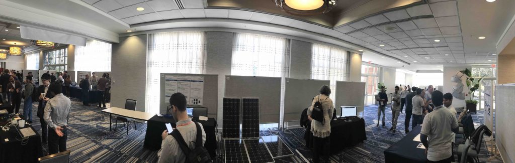 Panoramic view of student poster session